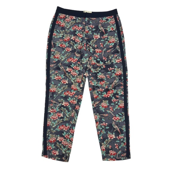 Elevenses - Anthropologie pants. Flowered print on grey background. Size 4 - Picture 4 of 16